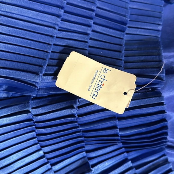STUNNING! NWT LE Chateau Royal cobalt blue Pleated Cocktail wedding summer dress - Picture 5 of 6